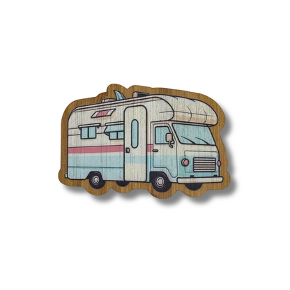 "CAMPING RV" Bamboo Wood Sticker