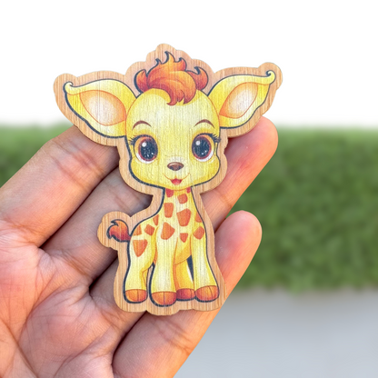 "GIRAFFE" Bamboo Wood Sticker