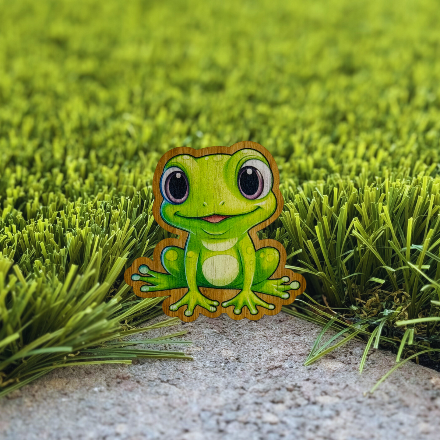 "FROG" Bamboo Wood Sticker