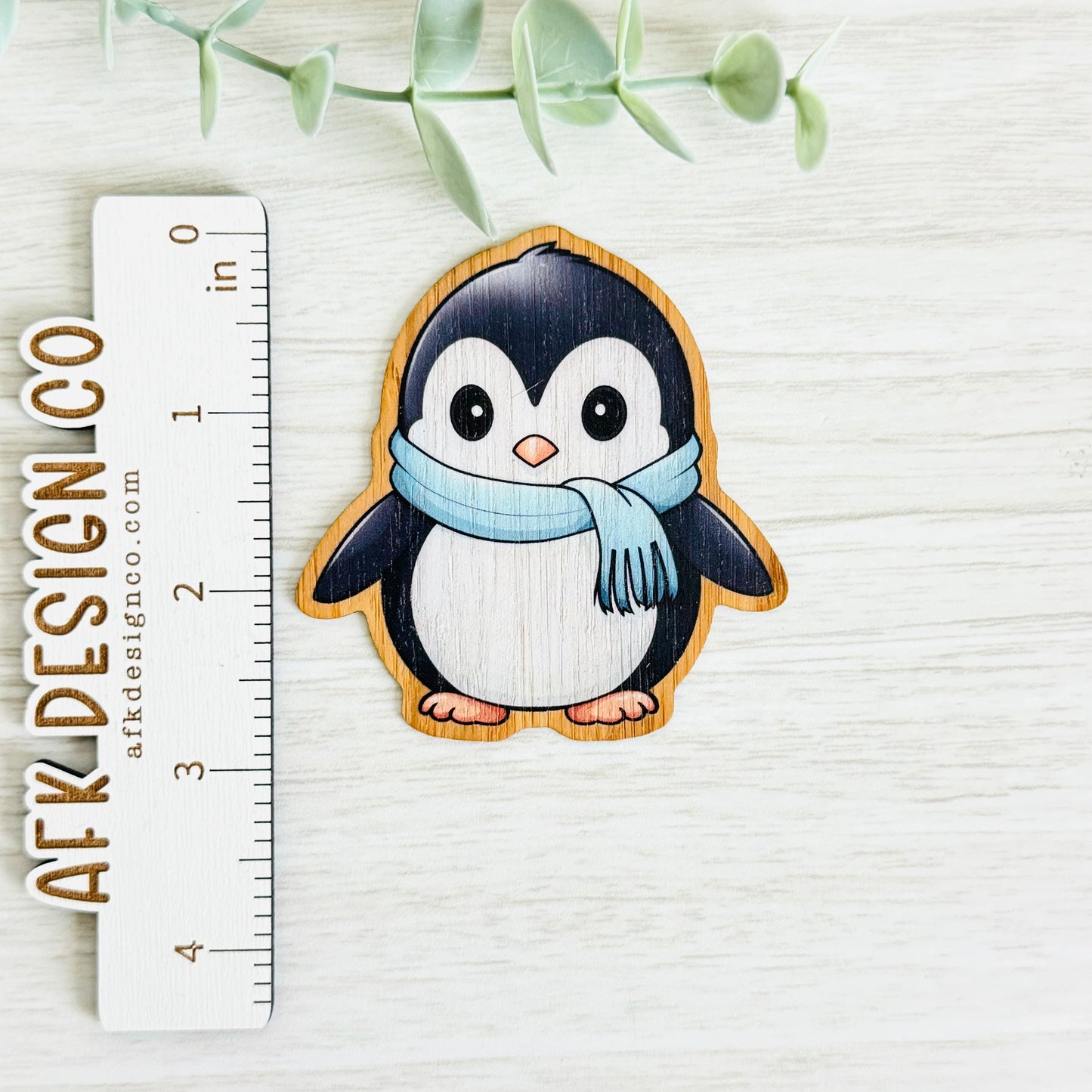 "PENGUIN" Bamboo Wood Sticker