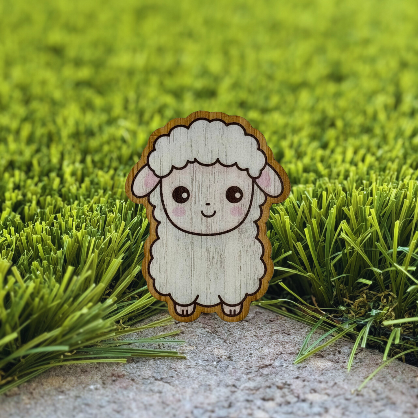 "SHEEP" Bamboo Wood Sticker