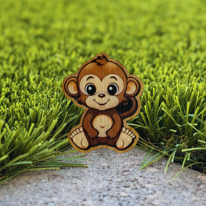 "MONKEY" Bamboo Wood Sticker