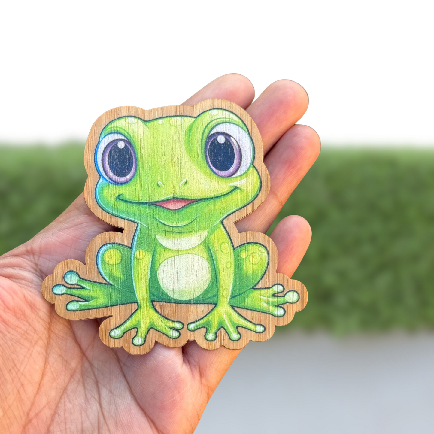 "FROG" Bamboo Wood Sticker