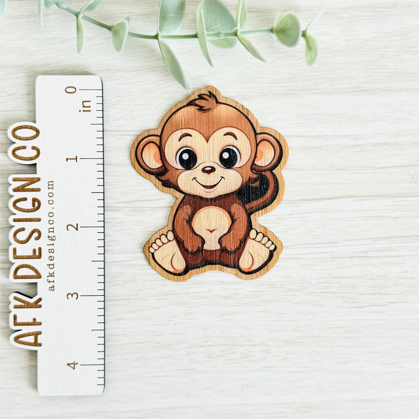 "MONKEY" Bamboo Wood Sticker