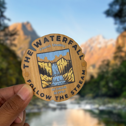 "THE WATERFALL" Bamboo Wood Sticker