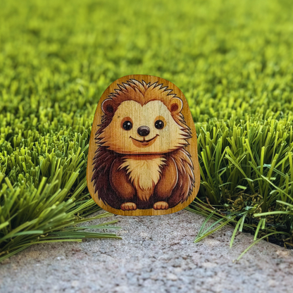 "HEDGEHOG" Bamboo Wood Sticker