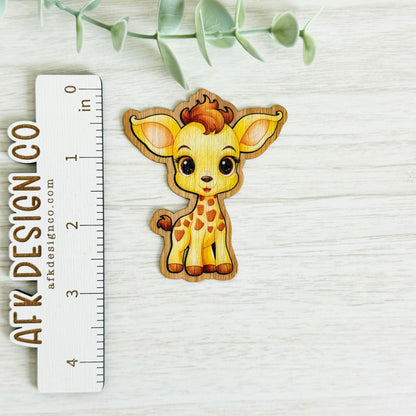 "GIRAFFE" Bamboo Wood Sticker