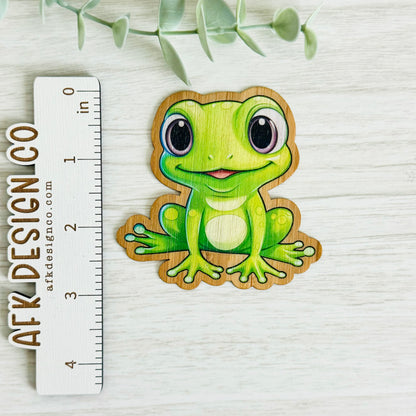 "FROG" Bamboo Wood Sticker