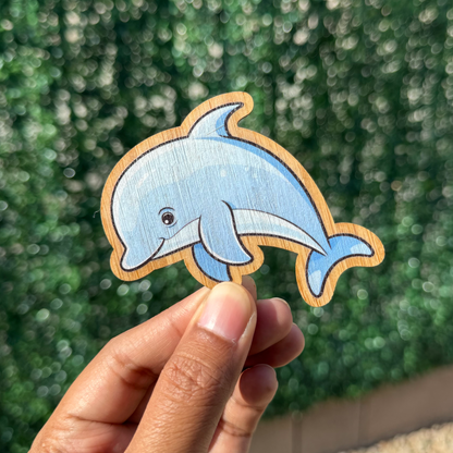 "DOLPHIN" Bamboo Wood Sticker