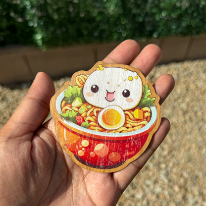 "KAWAII RAMEN" Bamboo Wood Sticker