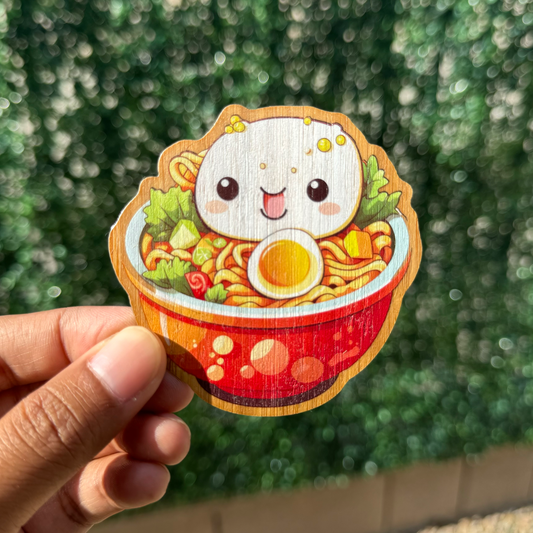 "KAWAII RAMEN" Bamboo Wood Sticker