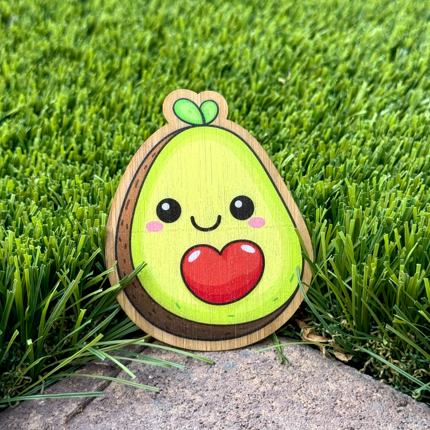 "AVOCADO" Bamboo Wood Sticker