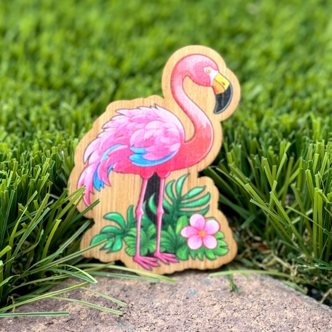 "FLAMINGO" Bamboo Wood Sticker