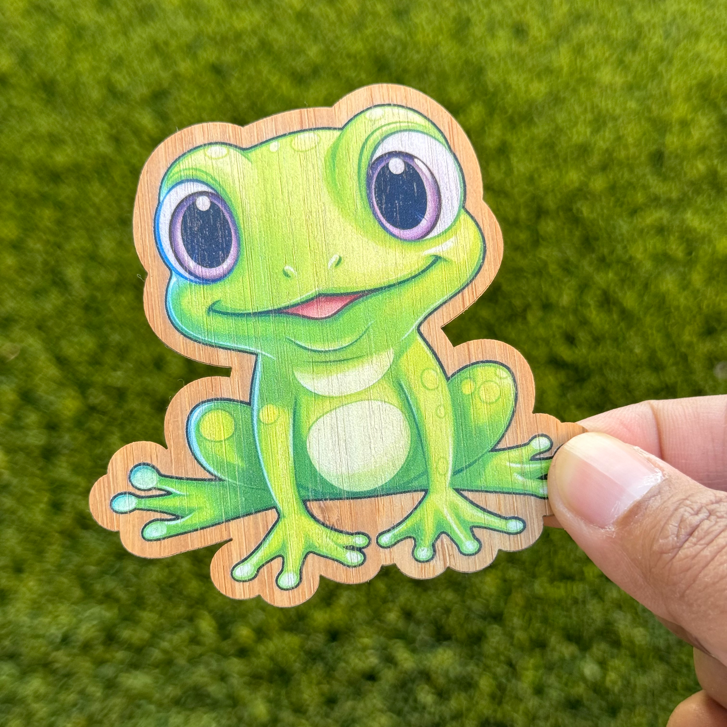 "FROG" Bamboo Wood Sticker