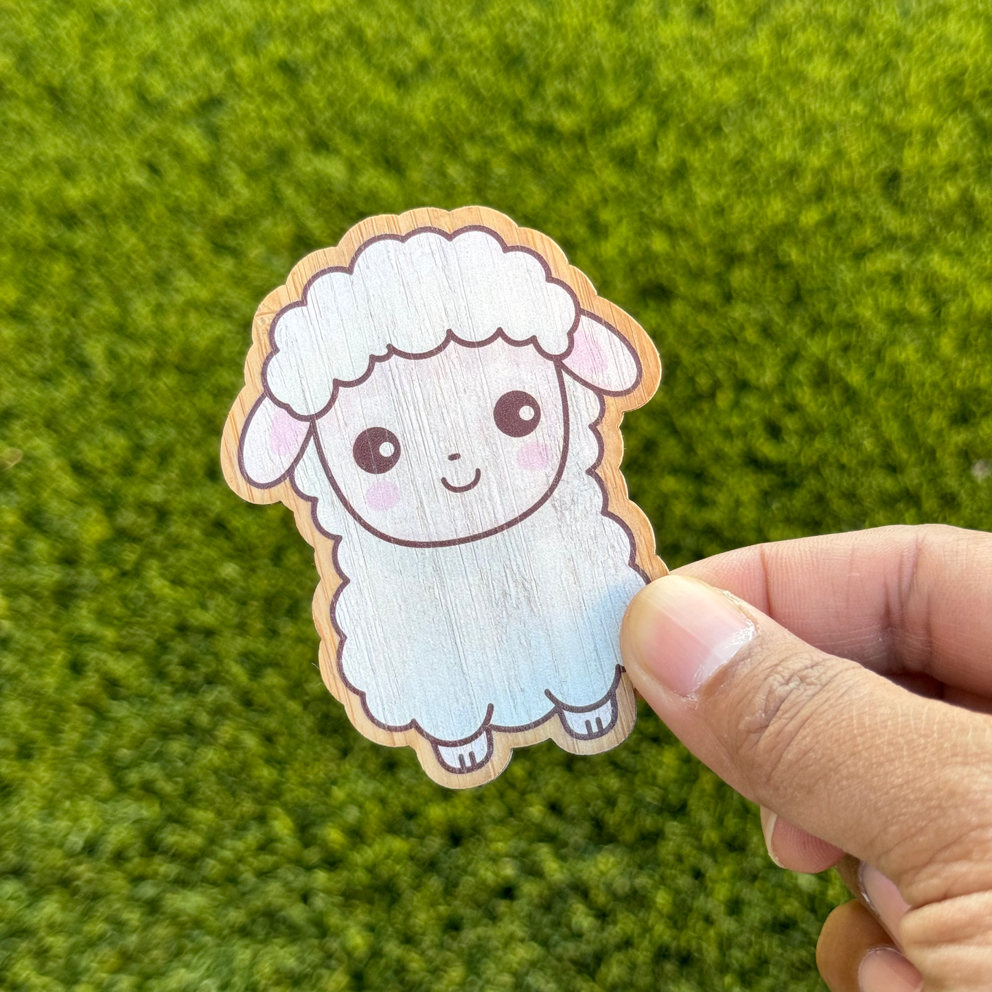 "SHEEP" Bamboo Wood Sticker