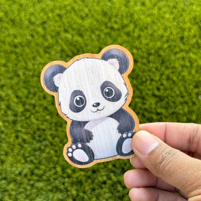 "PANDA" Bamboo Wood Sticker