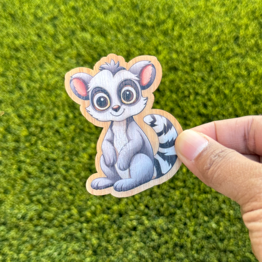 "LEMUR" Bamboo Wood Sticker