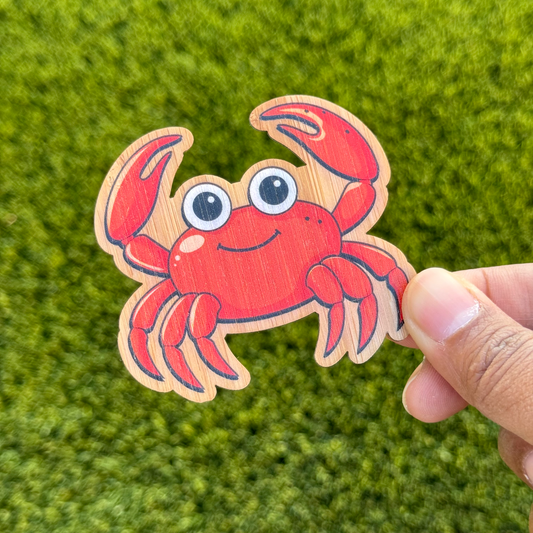 "CRAB" Bamboo Wood Sticker