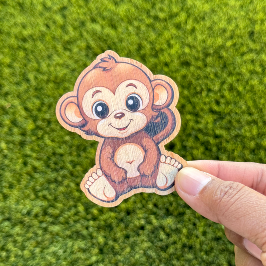 "MONKEY" Bamboo Wood Sticker