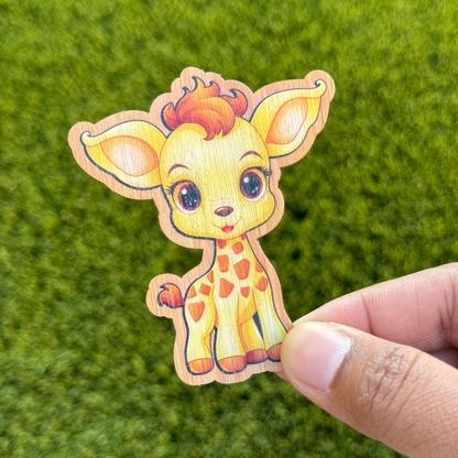 "GIRAFFE" Bamboo Wood Sticker