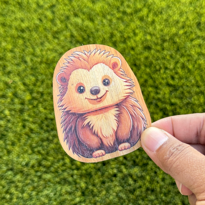 "HEDGEHOG" Bamboo Wood Sticker