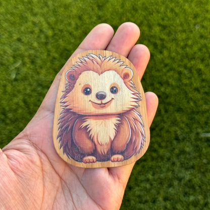 "HEDGEHOG" Bamboo Wood Sticker