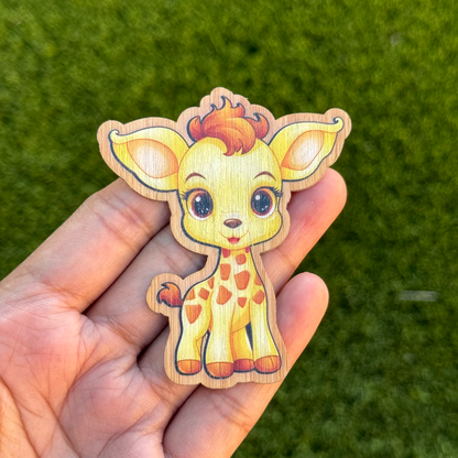 "GIRAFFE" Bamboo Wood Sticker