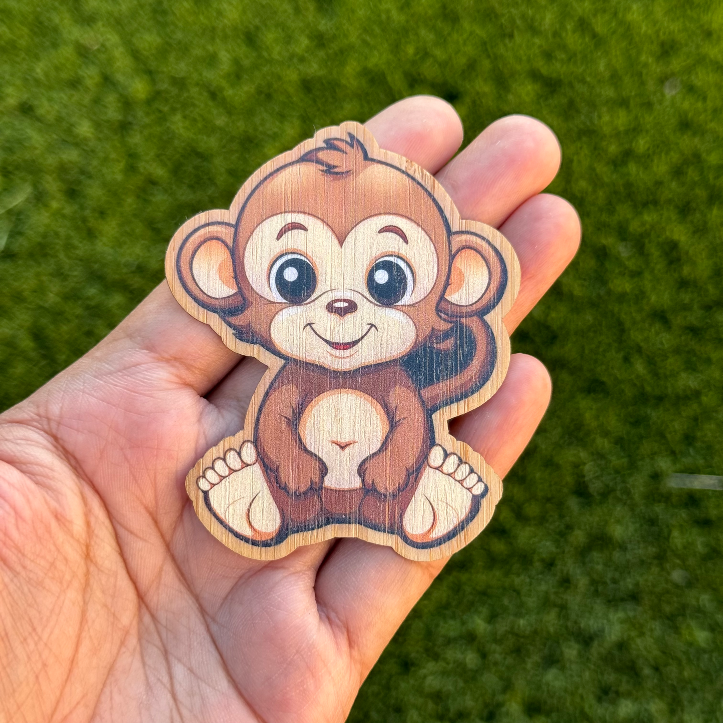 "MONKEY" Bamboo Wood Sticker