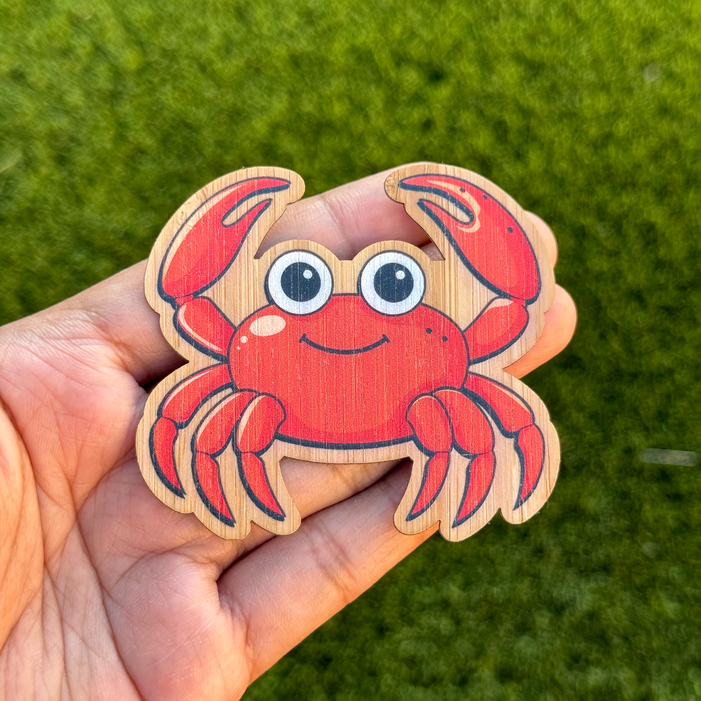 "CRAB" Bamboo Wood Sticker