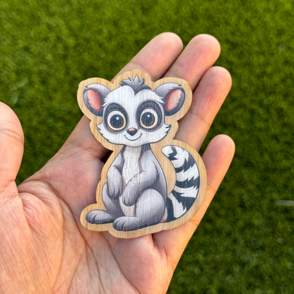 "LEMUR" Bamboo Wood Sticker