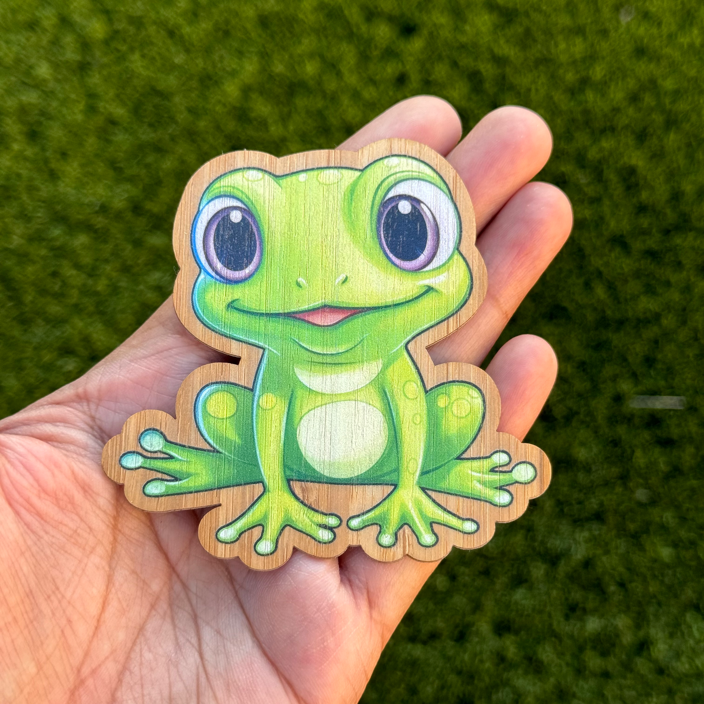 "FROG" Bamboo Wood Sticker