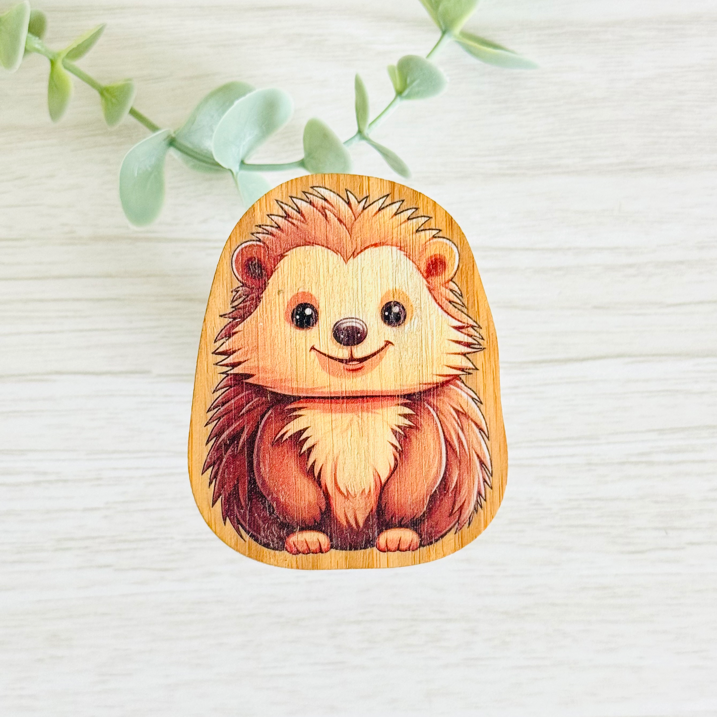 "HEDGEHOG" Bamboo Wood Sticker