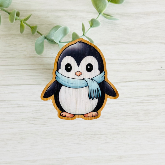 "PENGUIN" Bamboo Wood Sticker