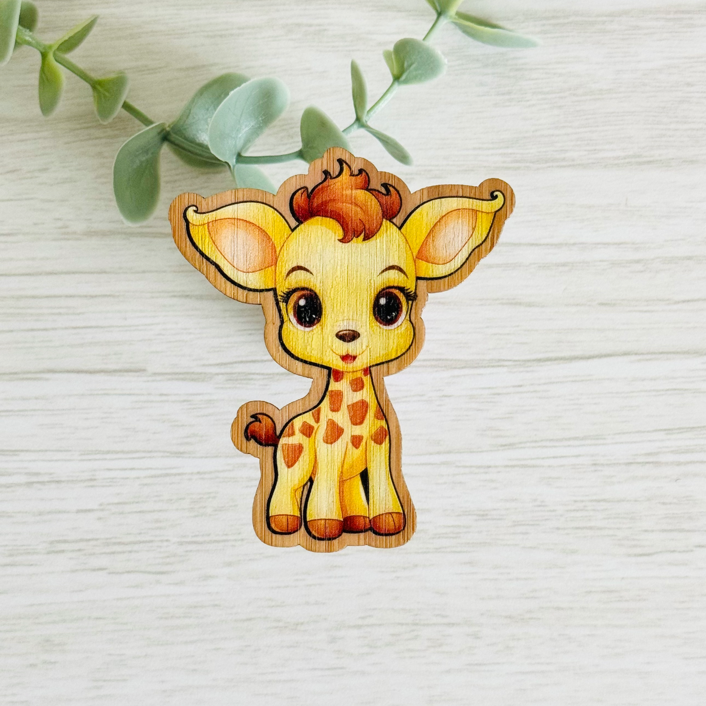 "GIRAFFE" Bamboo Wood Sticker