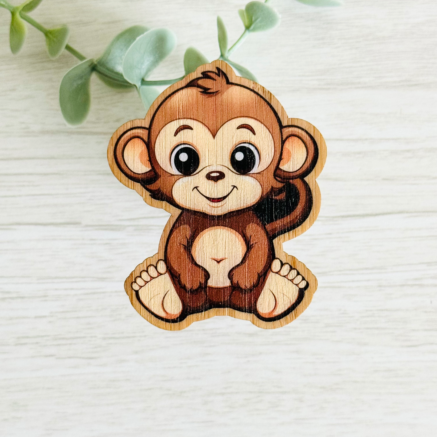 "MONKEY" Bamboo Wood Sticker