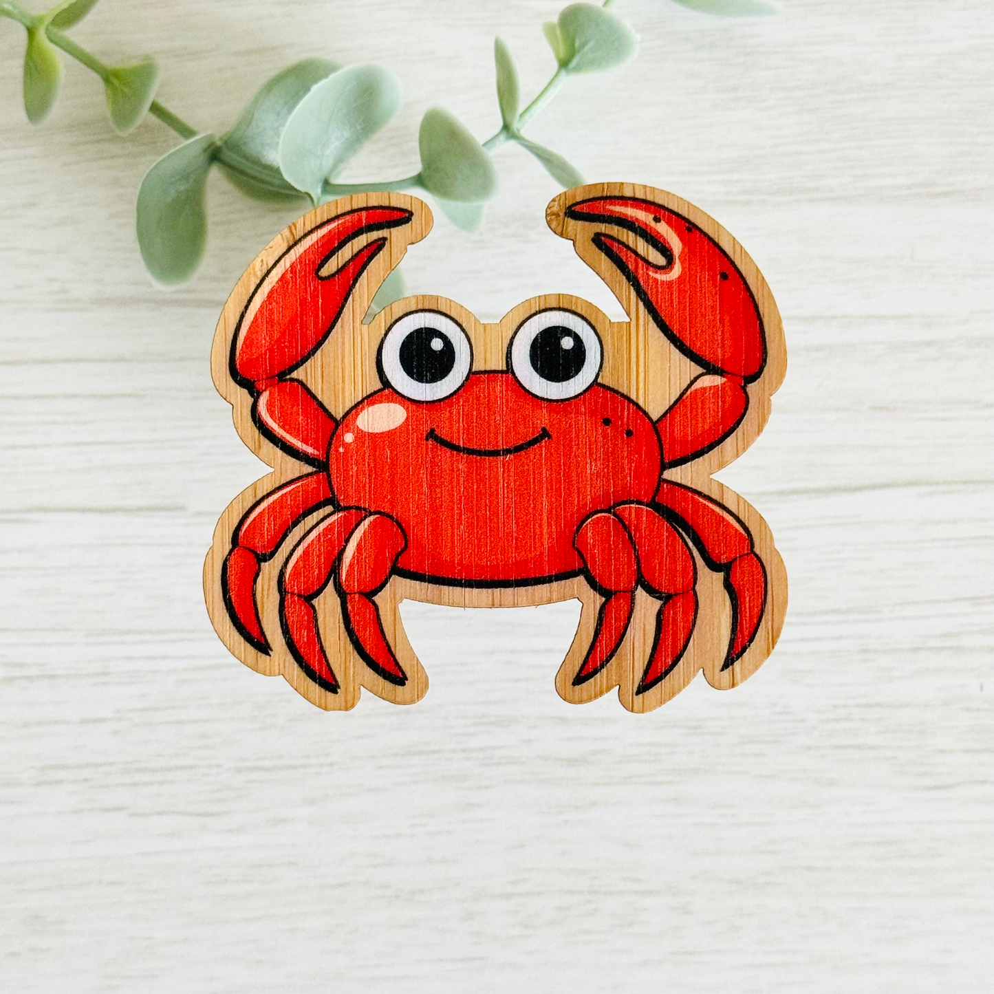 "CRAB" Bamboo Wood Sticker