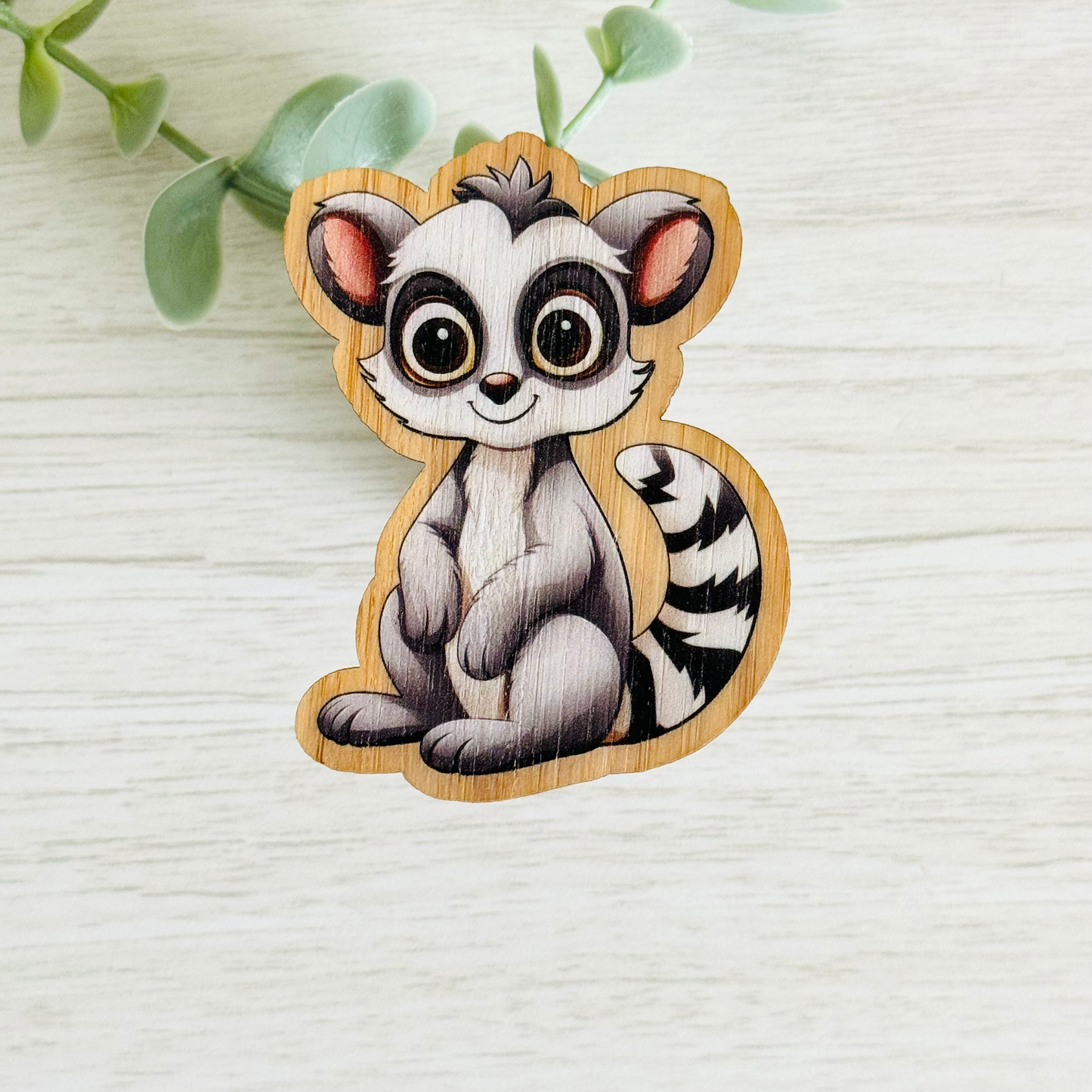 "LEMUR" Bamboo Wood Sticker