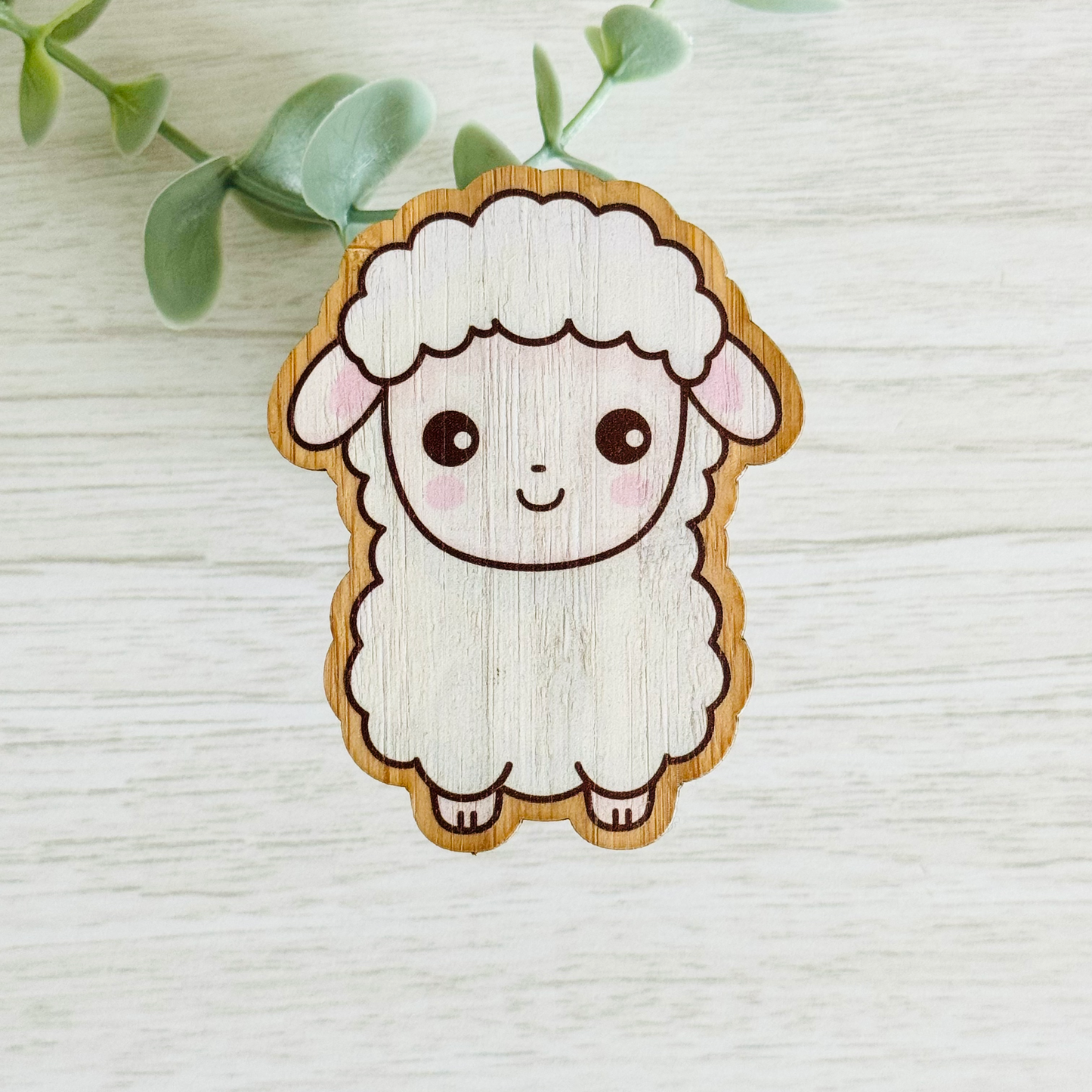 "SHEEP" Bamboo Wood Sticker