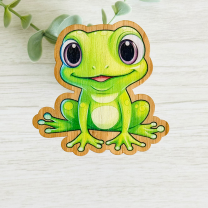 "FROG" Bamboo Wood Sticker