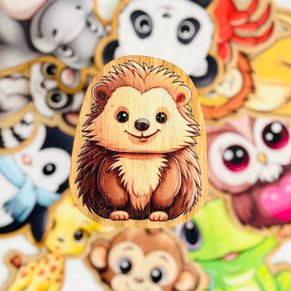 "HEDGEHOG" Bamboo Wood Sticker