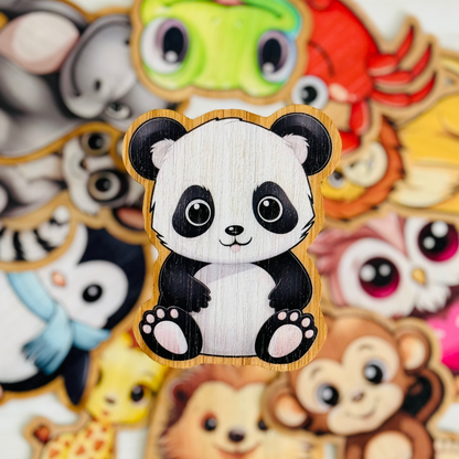 "PANDA" Bamboo Wood Sticker