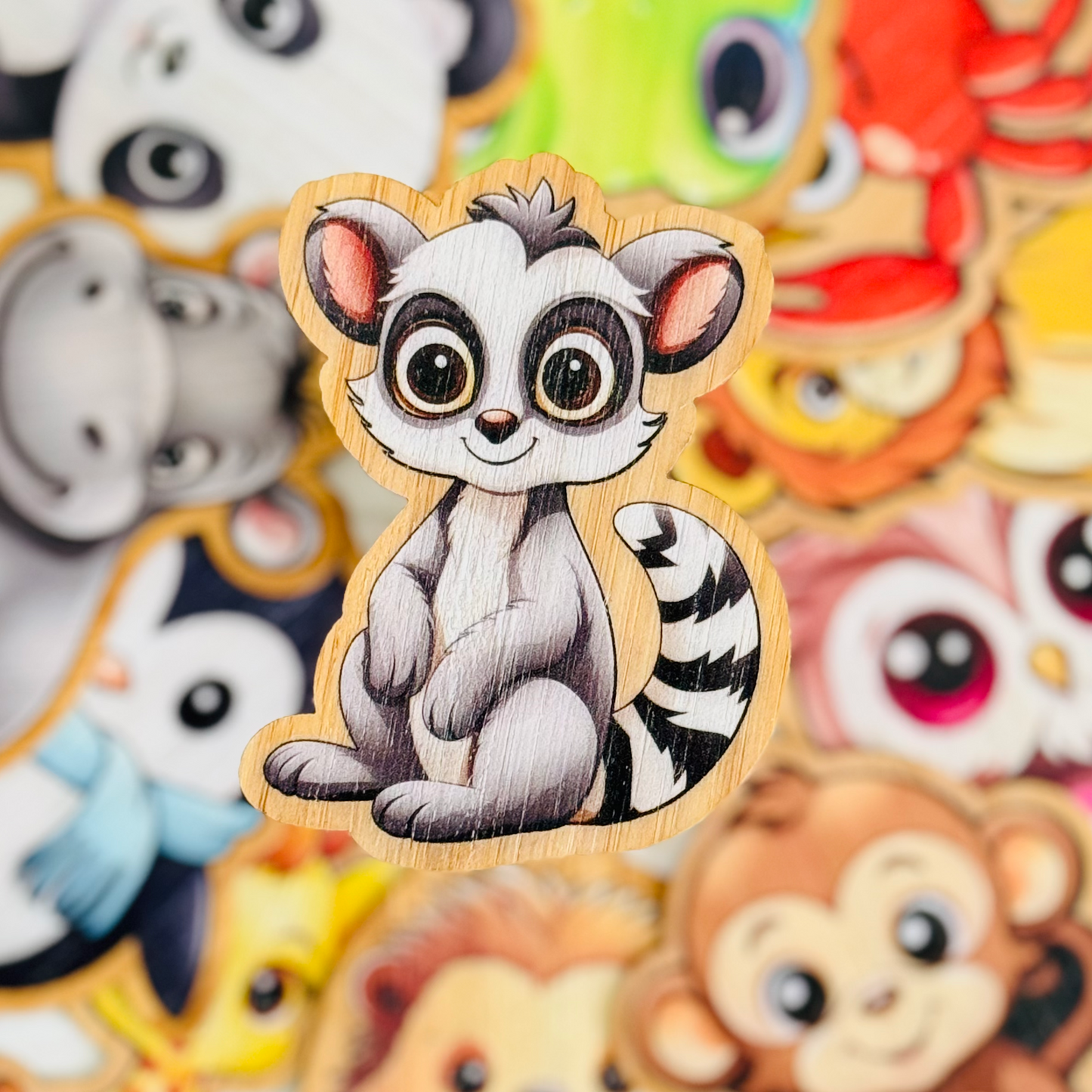 "LEMUR" Bamboo Wood Sticker