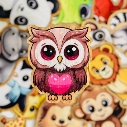 "OWL" Bamboo Wood Sticker