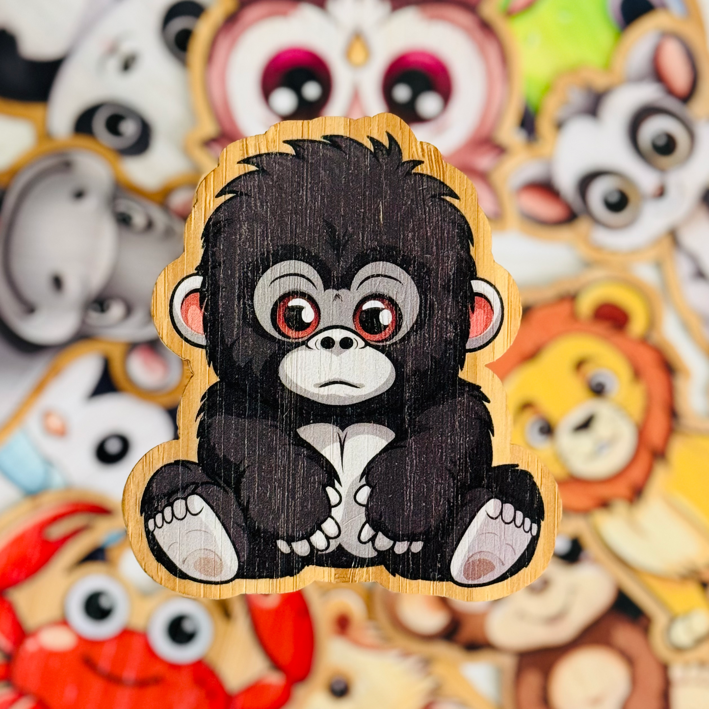 "GORILLA" Bamboo Wood Sticker