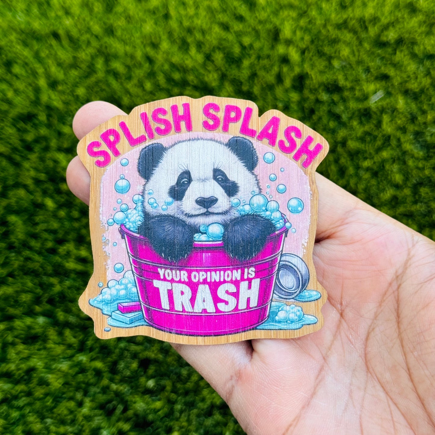 "Splish Splash.." Bamboo Wood Sticker