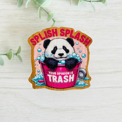 "Splish Splash.." Bamboo Wood Sticker