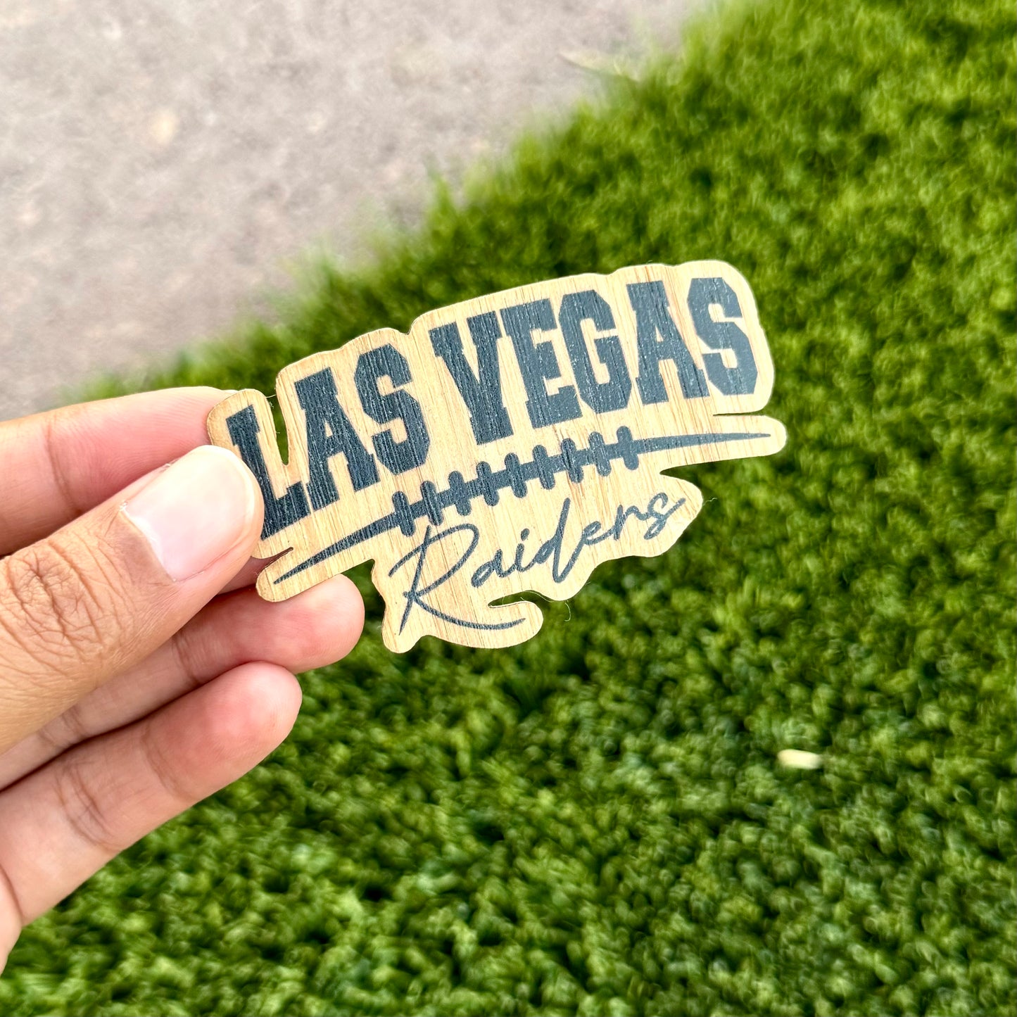 "Las Vegas Raiders" Bamboo Wood Sticker, Made in Las Vegas