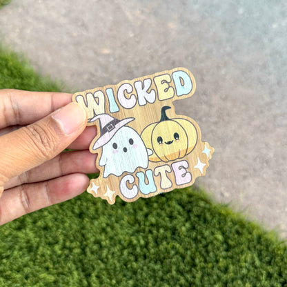 "Wicked Cute" Bamboo Wood Sticker, Made in Las Vegas