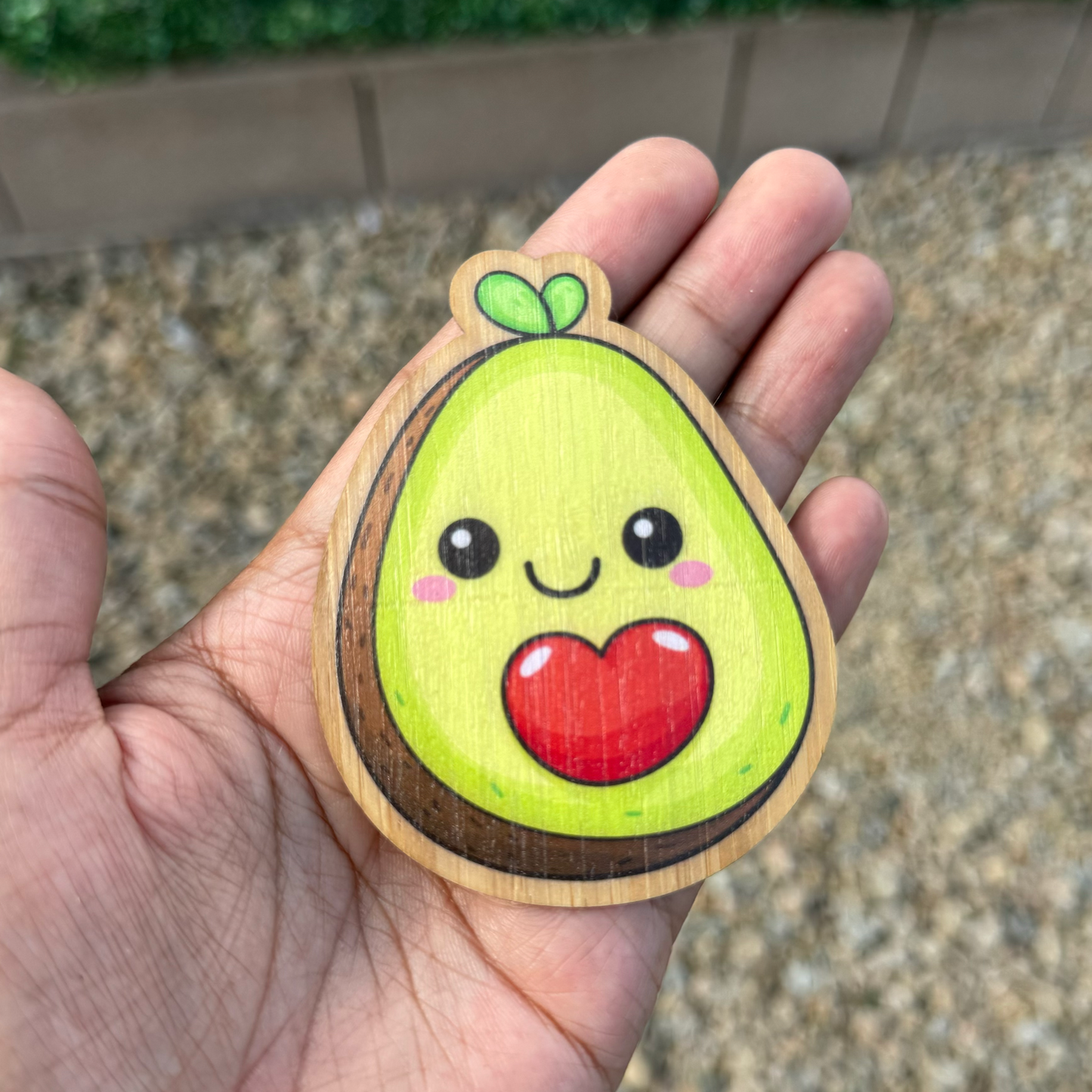 "AVOCADO" Bamboo Wood Sticker