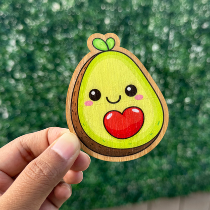 "AVOCADO" Bamboo Wood Sticker